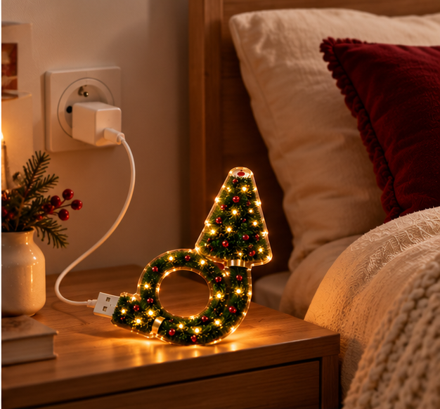 Projecteur de Noël USB – Motifs Festifs au Plafond